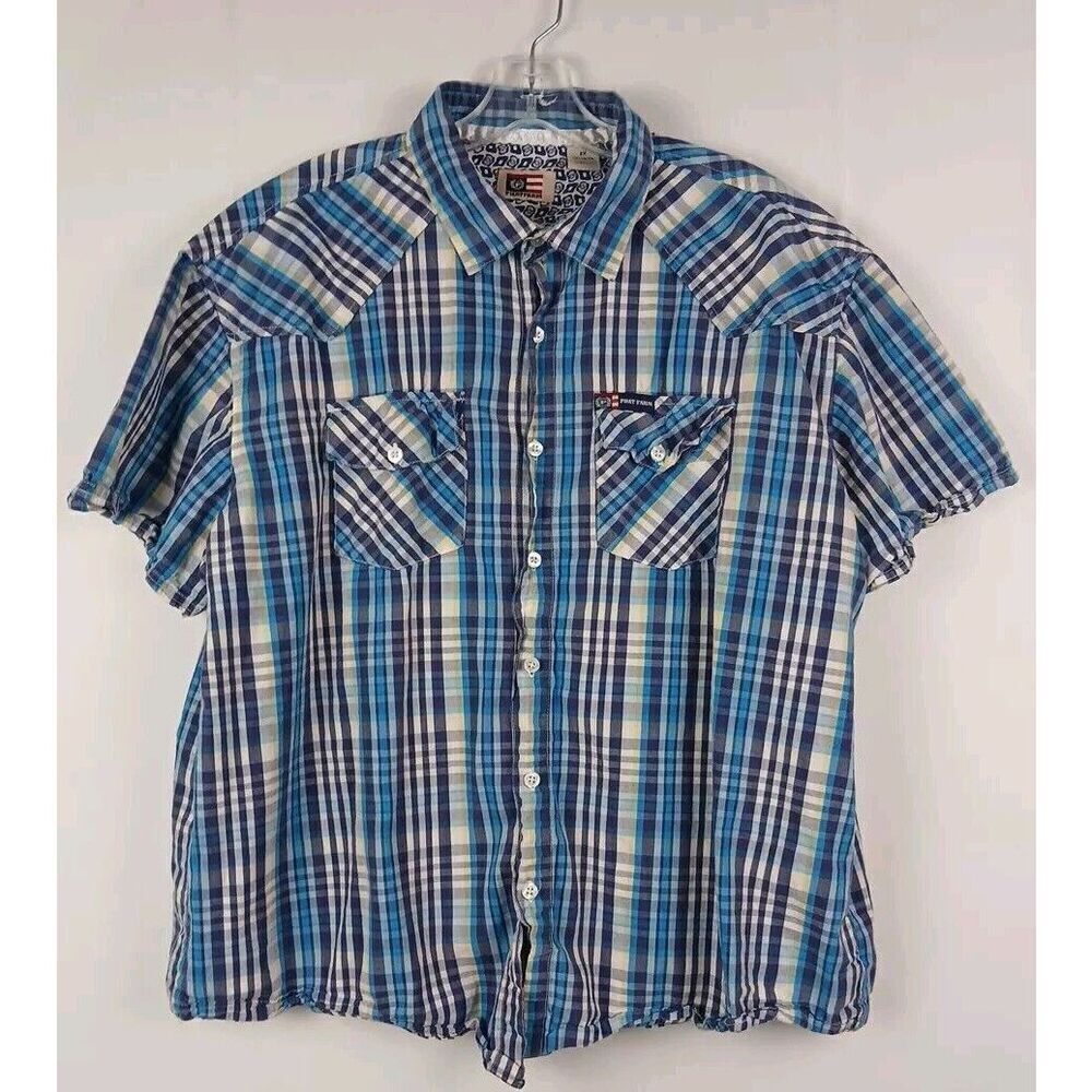 Women’s Phatfarm Plaid Bottom Up Shirt 2x Multicolor Vintage Y2K 2000s Shirt